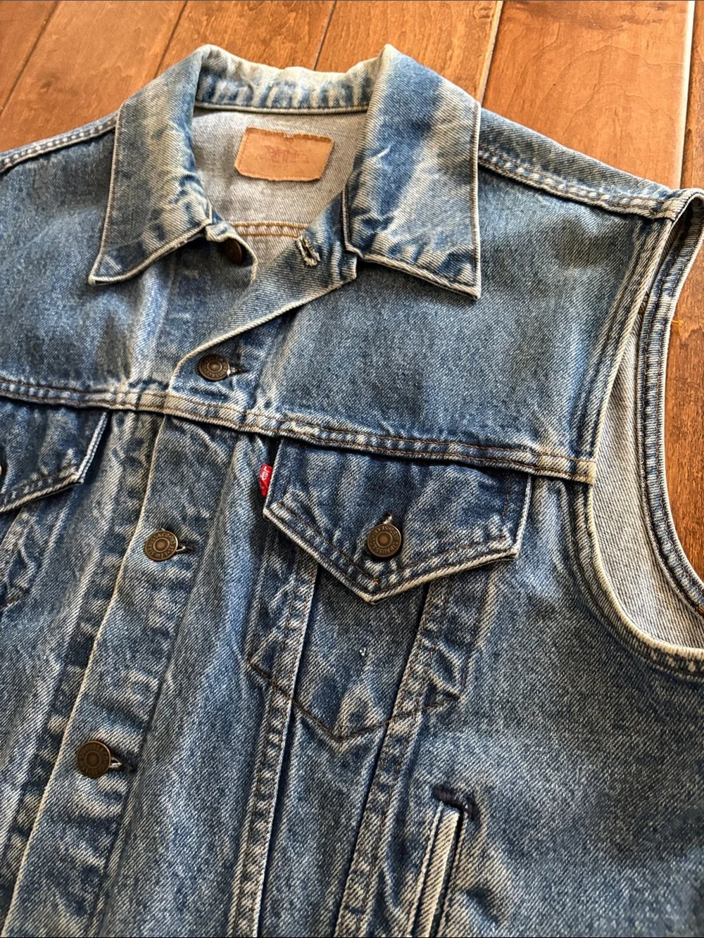 VINTAGE Levi's Blue Denim Sleeveless Vest